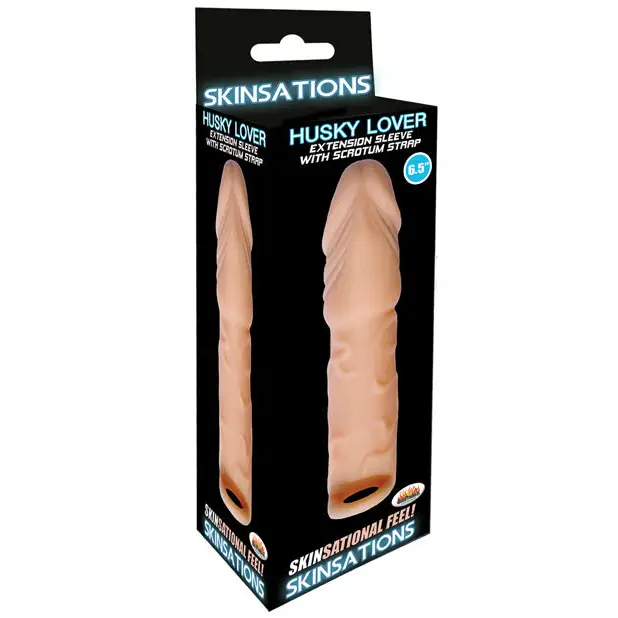 Skinsations Husky Lover 6.5" Extension Sleeve w/Scrotum Strap