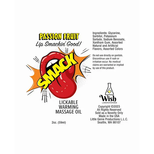 Smack Warming Massage Oil - 2 oz Peach