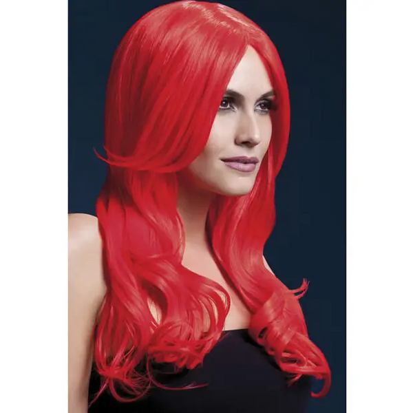 Smiffy The Fever Wig Collection Khloe - Neon Red - Costumes