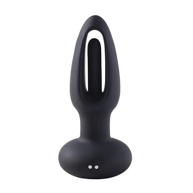 Snuggy Flapping Anal Plug Vibrator- Black - Anal Products