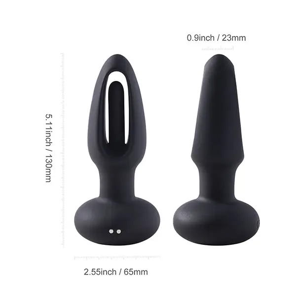 Snuggy Flapping Anal Plug Vibrator- Black - Anal Products