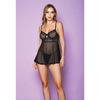 Soft Mesh Babydoll & G-String Black MD