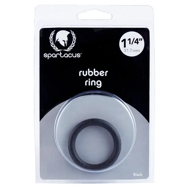 Spartacus 1.25’’ Rubber Cock Ring - Black - Penis Enhancement