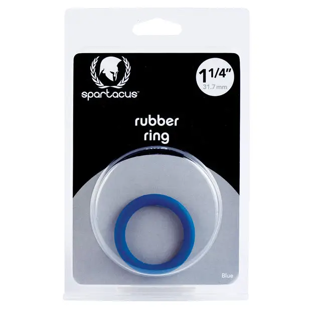 Spartacus 1.25’’ Rubber Cock Ring - Blue - Penis Enhancement