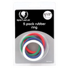Spartacus 1.5’’ Rubber Cock Ring Set - Rainbow Pack of 5 - Penis Enhancement