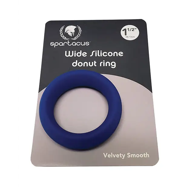 Spartacus 1.5’’ Wide Silicone Donut Ring - Blue - Penis Enhancement