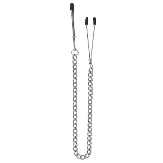 Spartacus Adjustable Tweezer Clamps w/Link Chain - Bondage Blindfolds & Restraints