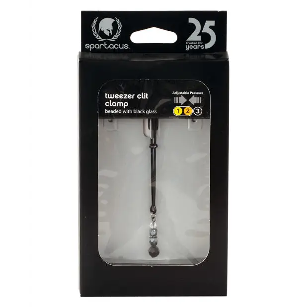 Spartacus Black Beaded Clit Clamps - Bondage Blindfolds & Restraints