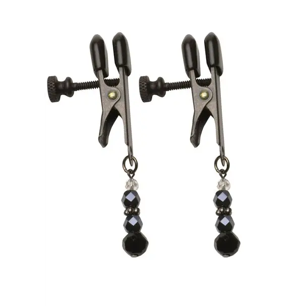 Spartacus Black Beaded Nipple Clamps - Bondage Blindfolds & Restraints