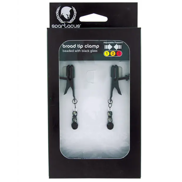 Spartacus Black Beaded Nipple Clamps - Bondage Blindfolds & Restraints