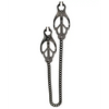 Spartacus Black Butterfly Style Nipple Clamps w/Chain - Bondage Blindfolds & Restraints