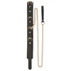 Spartacus Collar & Leash - Brown Leather w/Gold Accent Hardware - Bondage Blindfolds & Restraints