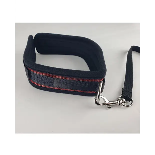 Spartacus Collar & Leash - Neoprene Red - Bondage Blindfolds & Restraints
