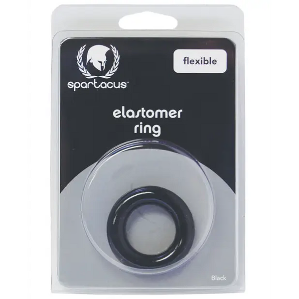 Spartacus Elastomer Relaxed Fit Cock Ring - Black - Penis Enhancement