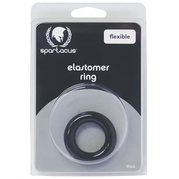 Spartacus Elastomer Relaxed Fit Cock Ring - Black - Penis Enhancement