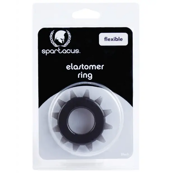 Spartacus Elastomer Stud Cock Ring - Black - Penis Enhancement