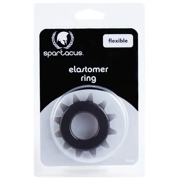 Spartacus Elastomer Stud Cock Ring - Black - Penis Enhancement