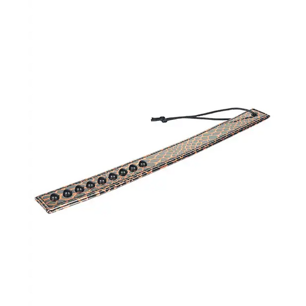 Spartacus Faux Leather Paddle - Gold - Bondage Blindfolds & Restraints