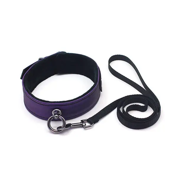 Spartacus Galaxy Legend Collar & Leash - Purple - Bondage Blindfolds & Restraints