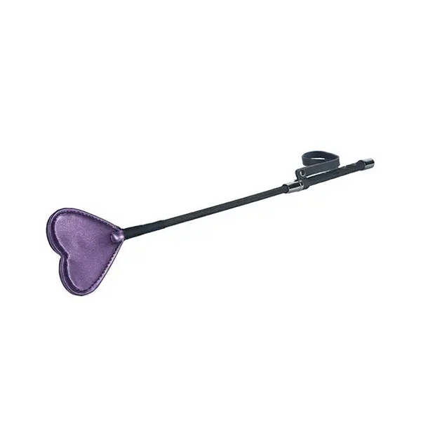 Spartacus Galaxy Legend Faux Leather Riding Crop Heart - Purple - Bondage Blindfolds & Restraints