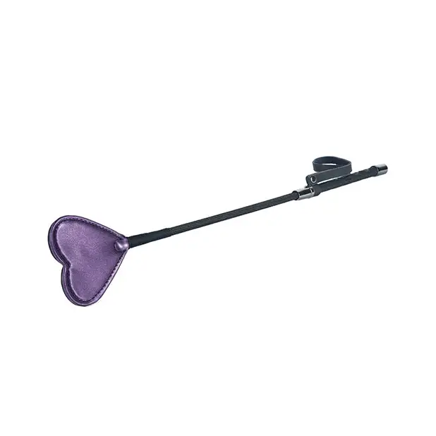 Spartacus Galaxy Legend Faux Leather Riding Crop Heart - Purple - Bondage Blindfolds & Restraints