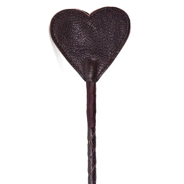 Spartacus Heart Crop - Brown Leather - Bondage Blindfolds & Restraints