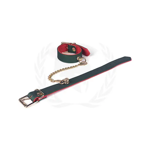 Spartacus PU Beginners Wrist Restraints - Green/Red - Bondage Blindfolds & Restraints