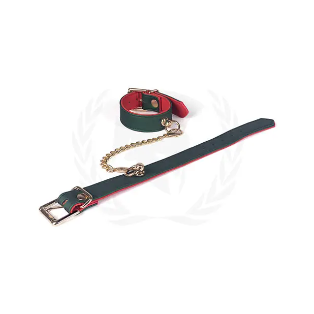 Spartacus PU Beginners Wrist Restraints - Green/Red - Bondage Blindfolds & Restraints