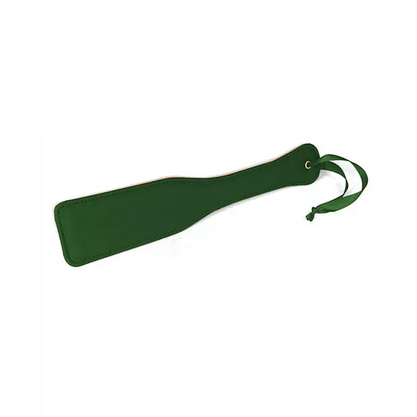 Spartacus PU Paddle w/Reverse Plush - Green - Bondage Blindfolds & Restraints