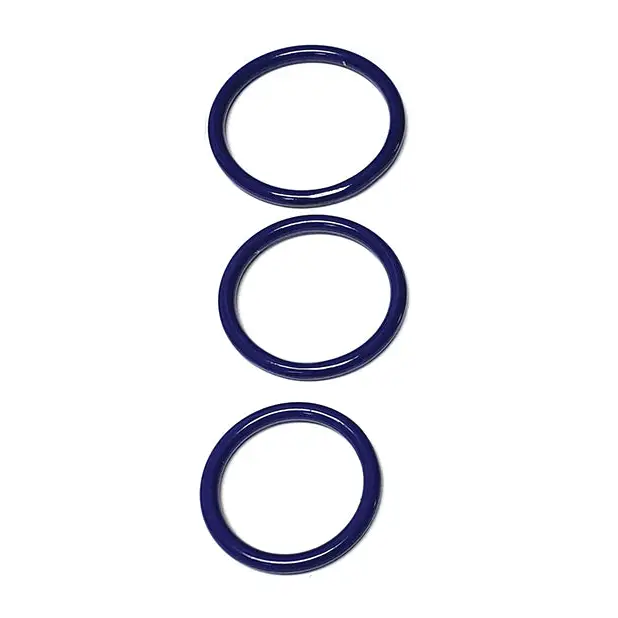 Spartacus Seamless Stainless Steel C-Ring - Blue Pack of 3 - Penis Enhancement