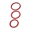 Spartacus Seamless Stainless Steel C-Ring - Red Pack of 3 - Penis Enhancement