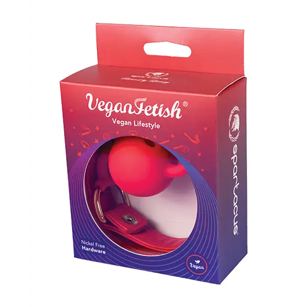 Spartacus Silicone Ball Gag w/Red PU Straps - 46 mm - Bondage Blindfolds & Restraints