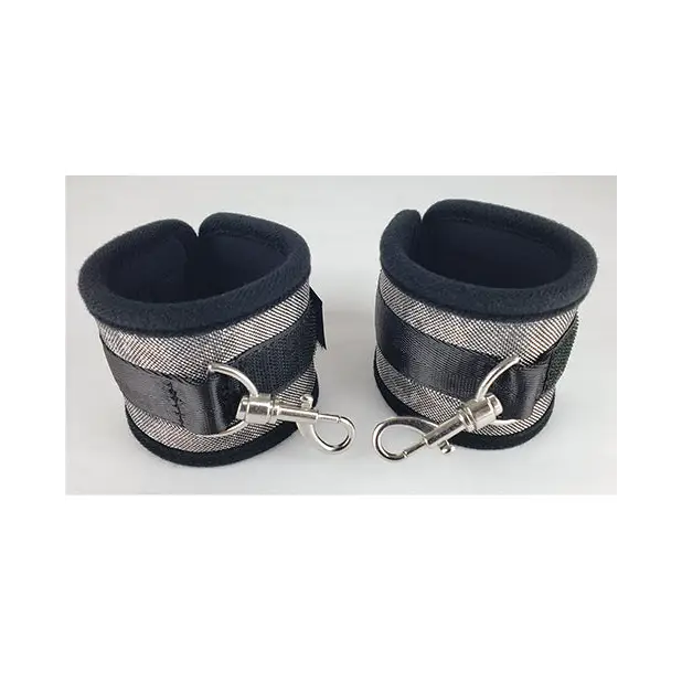 Spartacus Wrist Restraints - Neoprene Silver - Bondage Blindfolds & Restraints
