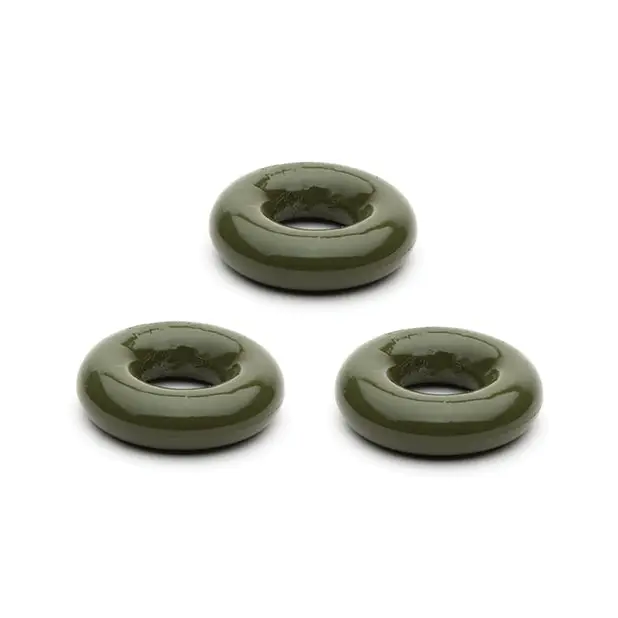 Sport Fucker Chubby Cockring Pack of 3, Army Green