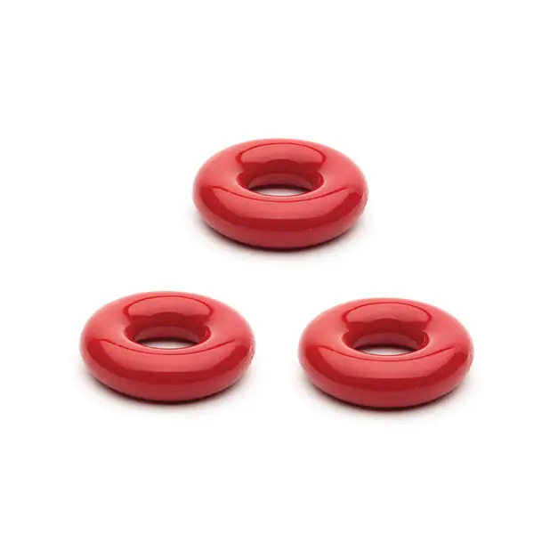 Sport Fucker Chubby Cockring Pack of 3, Red