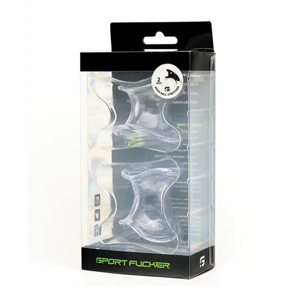 Sport Fucker Ergonomic Ball Stretcher Kit - Clear - Penis Enhancement