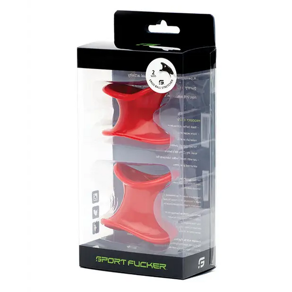Sport Fucker Ergonomic Ball Stretcher Kit - Red - Penis Enhancement