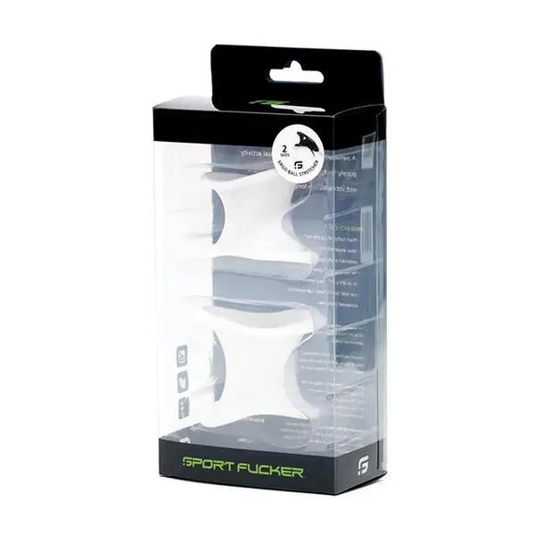 Sport Fucker Ergonomic Ball Stretcher Kit - White - Penis Enhancement