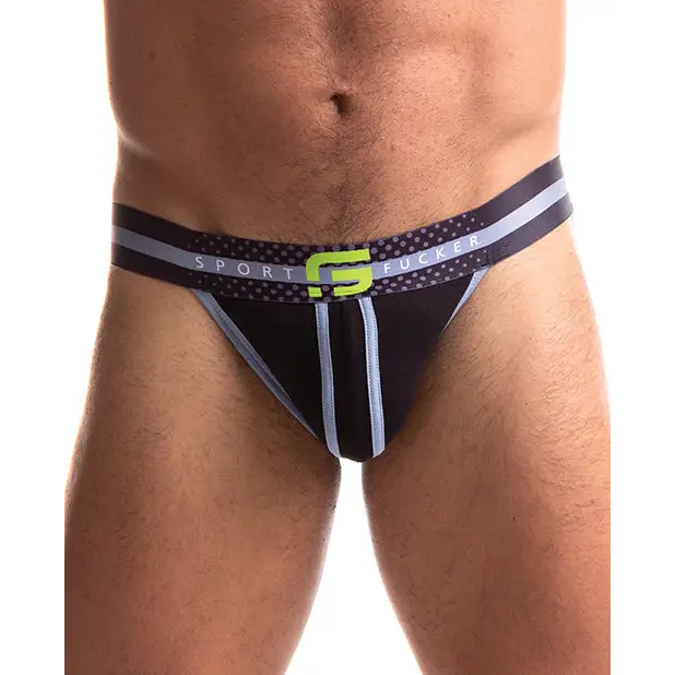 Sport Fucker Jersey Jock, XL Black/Black