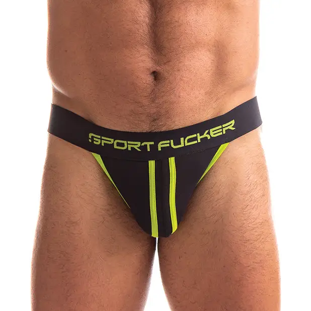 Sport Fucker Jersey Jock, XL Black/Green