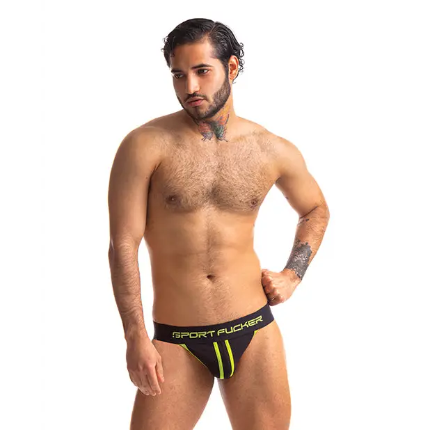 Sport Fucker Jersey Jock, XL Black/Green