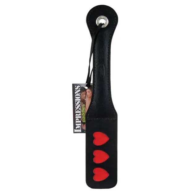 Sportsheets 12’’ Leather Heart Impression Paddle - Bondage Blindfolds & Restraints
