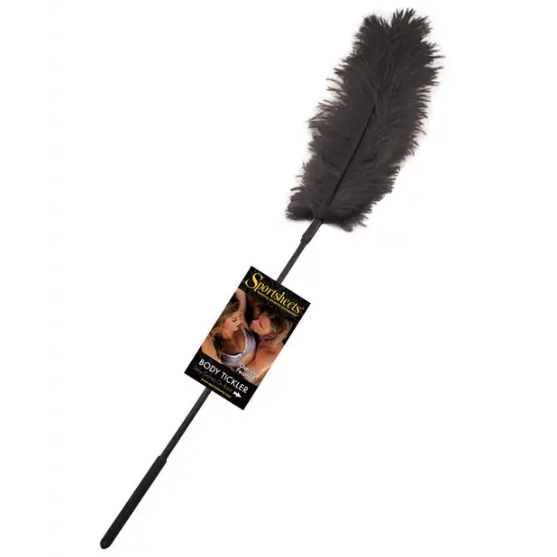 Sportsheets Body Tickler Ostrich Feather - Black - Bondage Blindfolds & Restraints