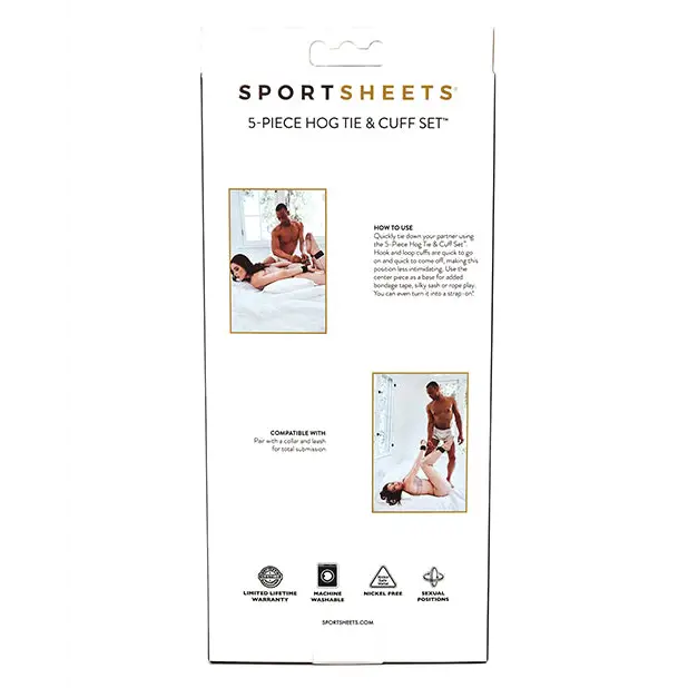Sportsheets Five Piece Hog Tie & Cuff Set - Bondage Blindfolds & Restraints