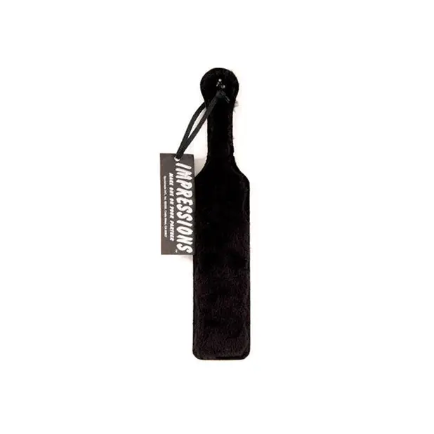 Sportsheets Leather Paddle w/Black Fur - Bondage Blindfolds & Restraints