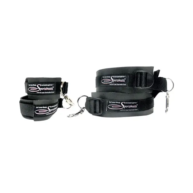 Sportsheets Thigh & Wrist Cuff Set - Bondage Blindfolds & Restraints