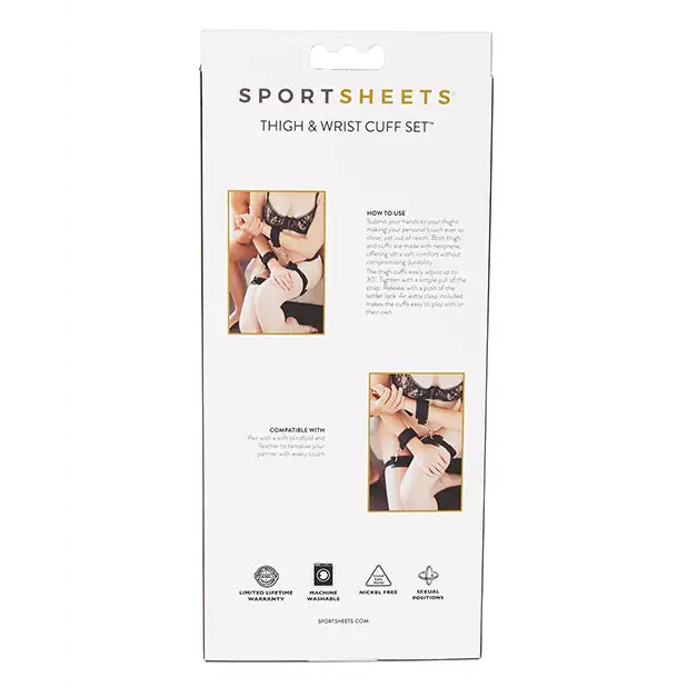 Sportsheets Thigh & Wrist Cuff Set - Bondage Blindfolds & Restraints