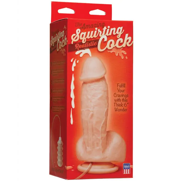 Squirting Realistic Cock w/Splooge Juice - Flesh - Dongs & Dildos