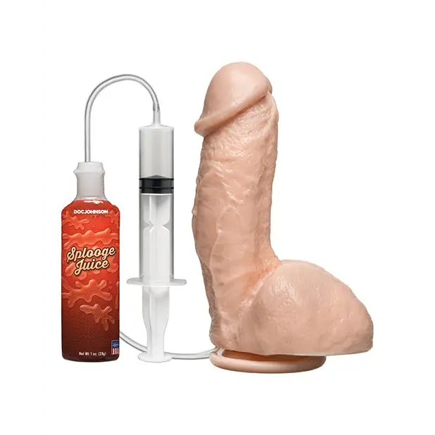 Squirting Realistic Cock w/Splooge Juice - Flesh - Dongs & Dildos
