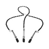 Steamy Shades Y-Style Deluxe Beaded Nipple Clamps, Black/Silver